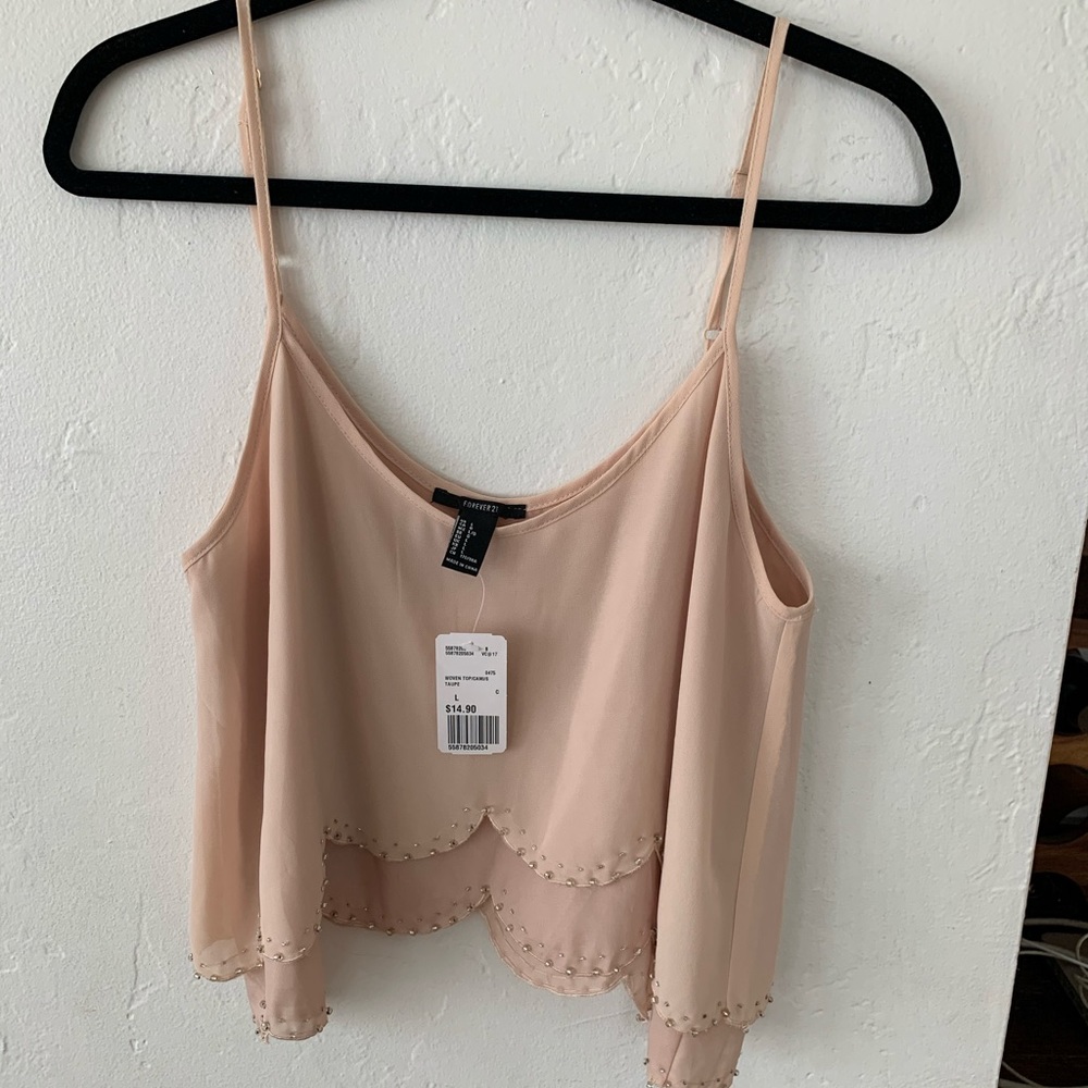 Crop tank with sequins